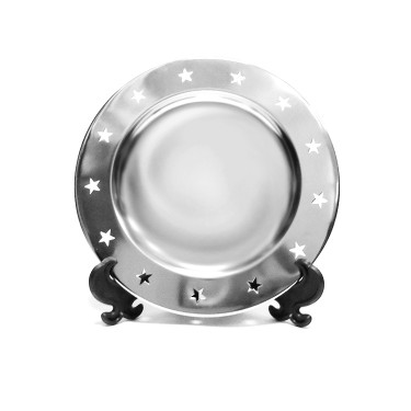 Тарелка металлическая, звездная окантовка, 150 мм