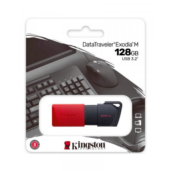 USB Флеш-Драйв128Gb Kingston DT Exodia M USB 3.2 Black-Red