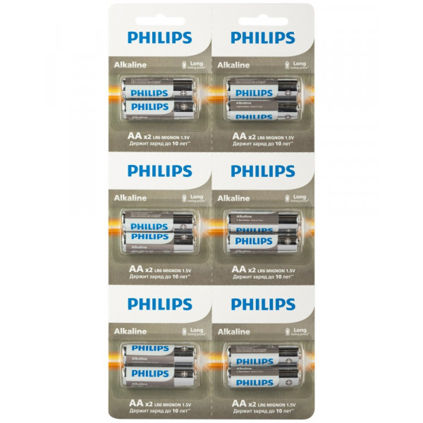 Батарейка PHILIPS LR6 AA Alkaline Entry 1.5V