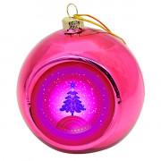 Ёлочный шар с фото, цветной, розовый